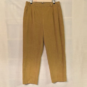 J. McLaughlin dark gold side zip cotton corduroy pants